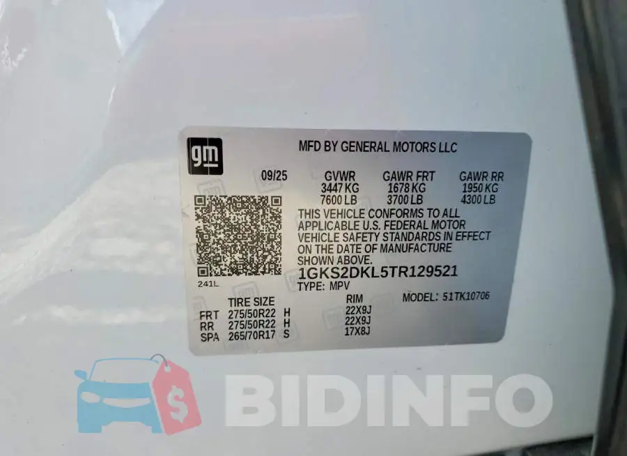 1GKS2DKL5TR129521 Photo# 13
