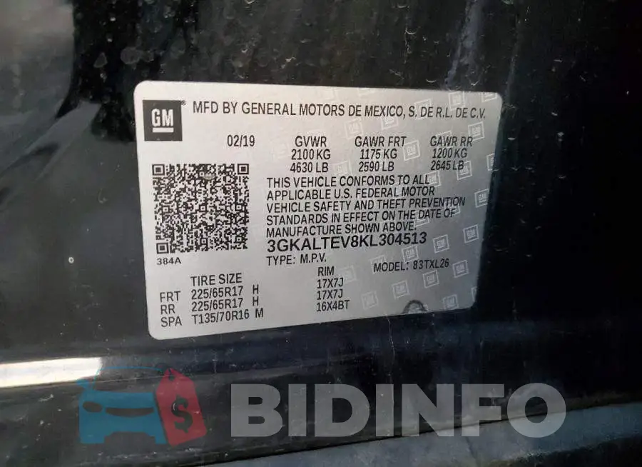 3GKALTEV8KL304513 Photo# 12