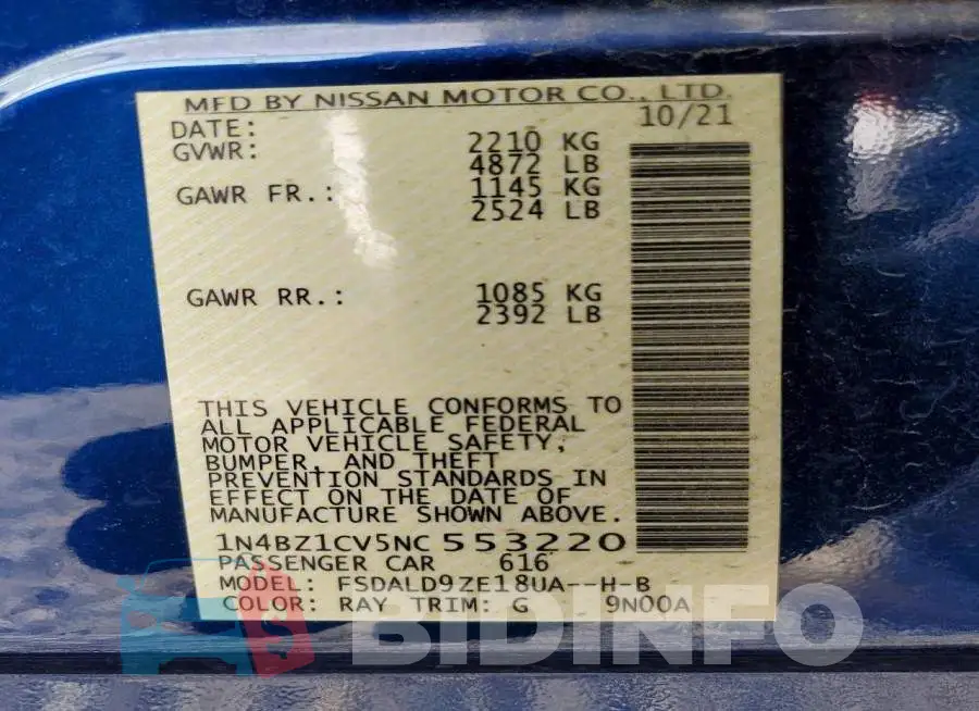 1N4BZ1CV5NC553220 Photo# 12