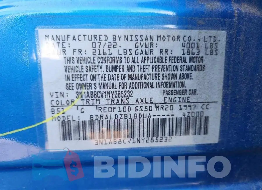 3N1AB8CV1NY285232 Photo# 12