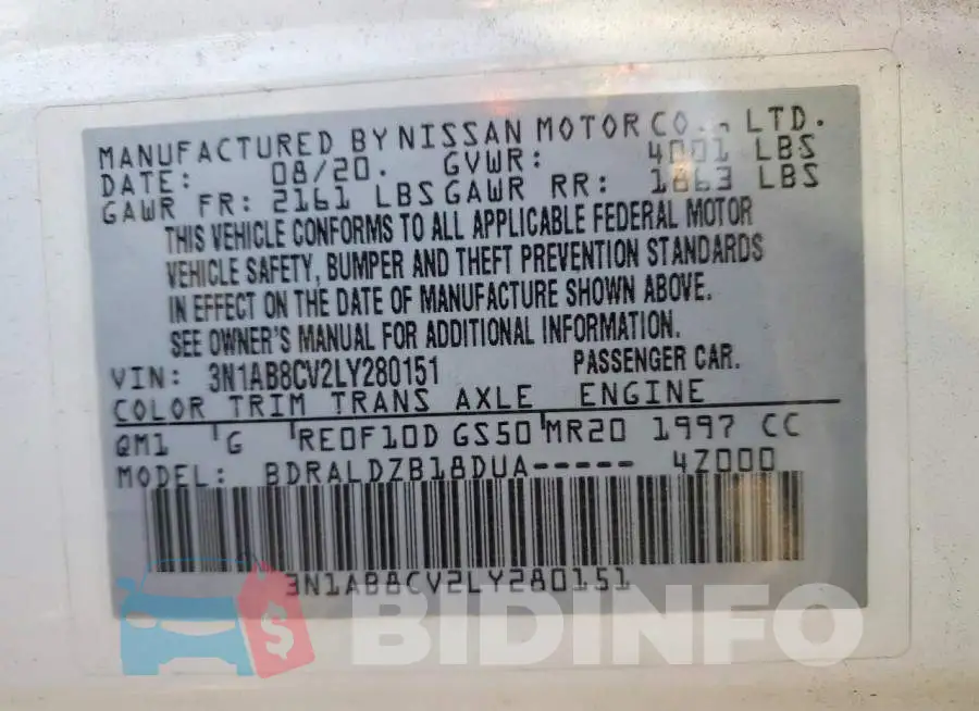 3N1AB8CV2LY280151 Photo# 12