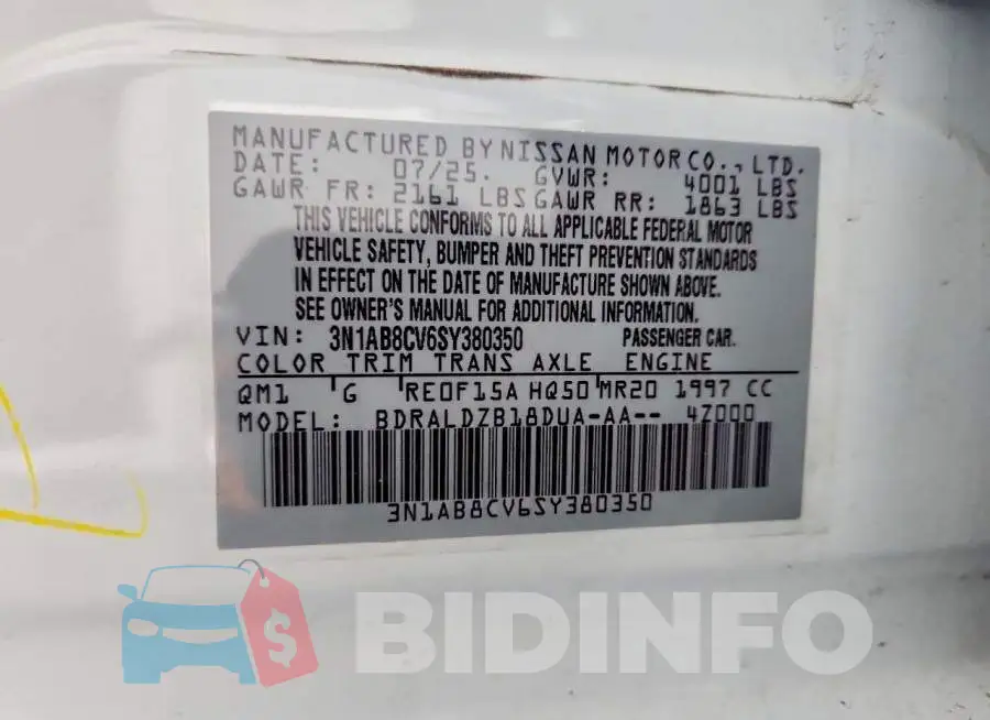 3N1AB8CV6SY380350 Photo# 12