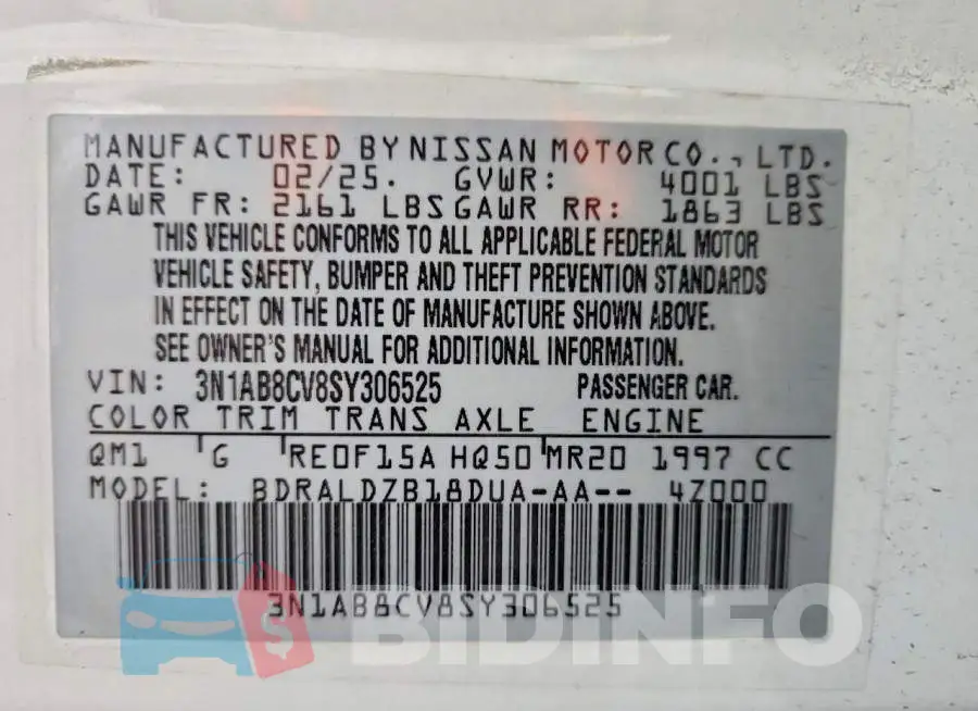 3N1AB8CV8SY306525 Photo# 12