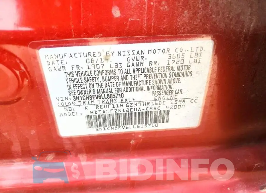 3N1CN8EV6LL805710 Photo# 12