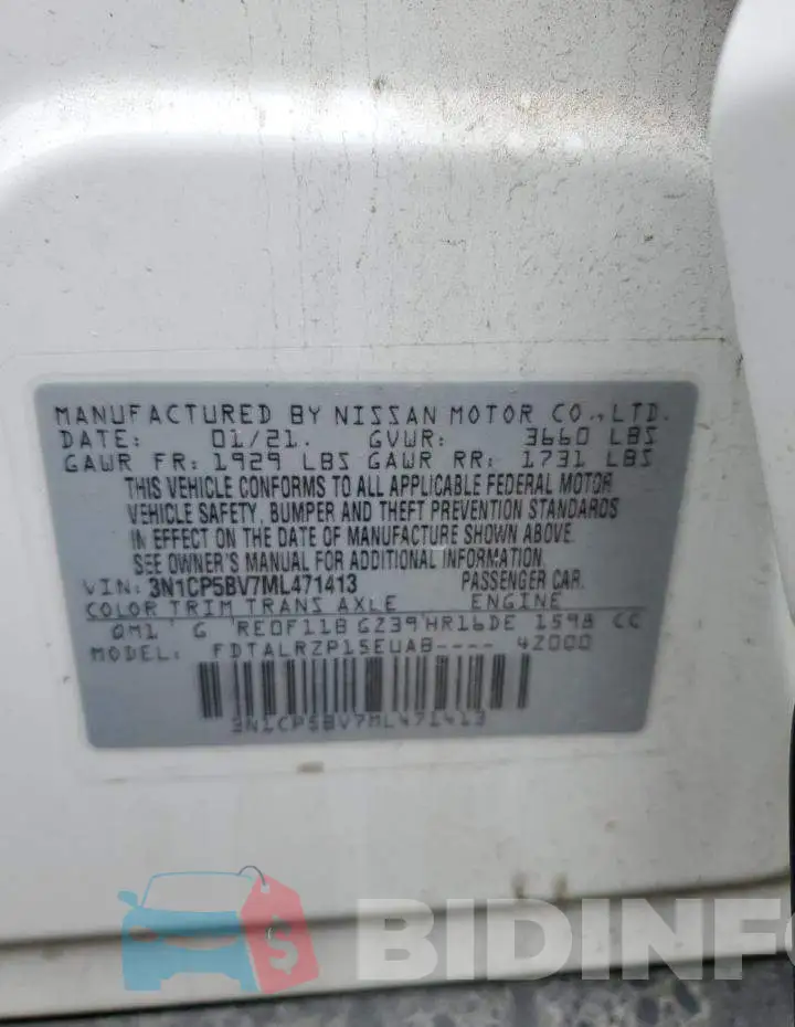 3N1CP5BV7ML471413 Photo# 12