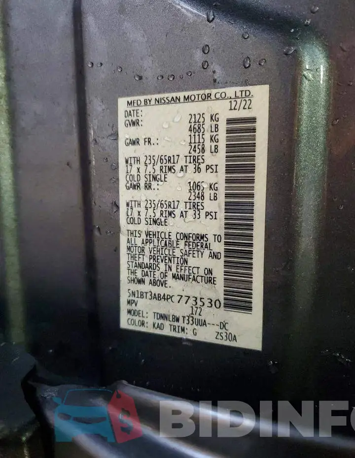 5N1BT3AB4PC773530 Photo# 14