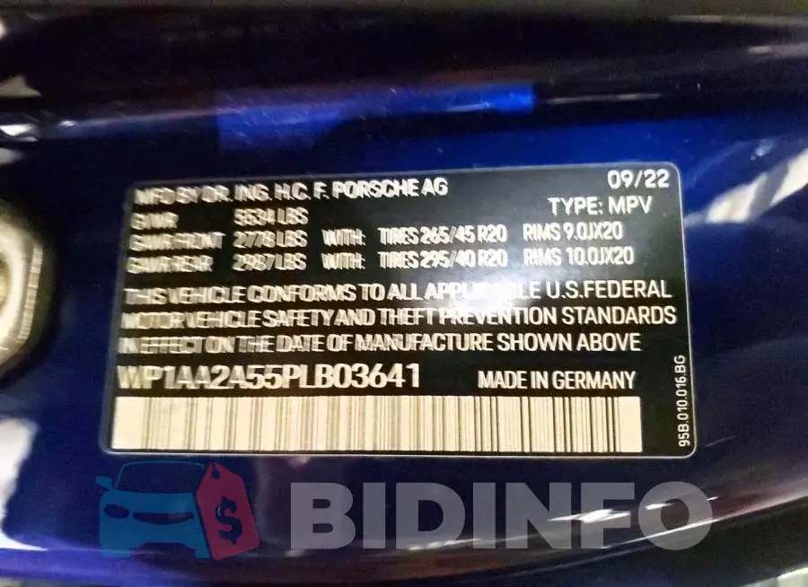 WP1AA2A55PLB03641 Photo# 13