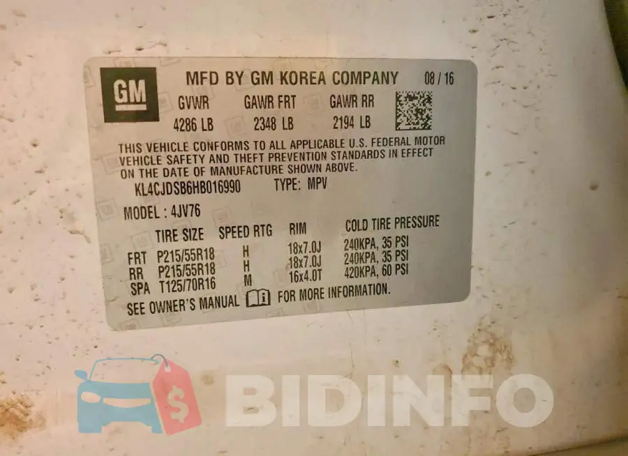 KL4CJDSB6HB016990 Photo# 13