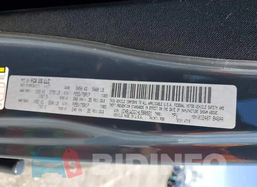 1C4BJWDG1HL580921 Photo# 12