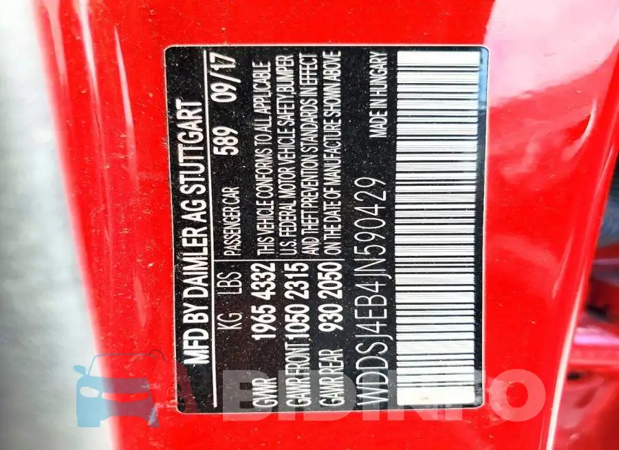 WDDSJ4EB4JN590429 Photo# 12