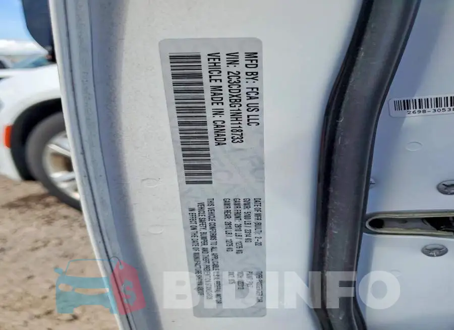 2C3CDXBG1NH118733 Photo# 12