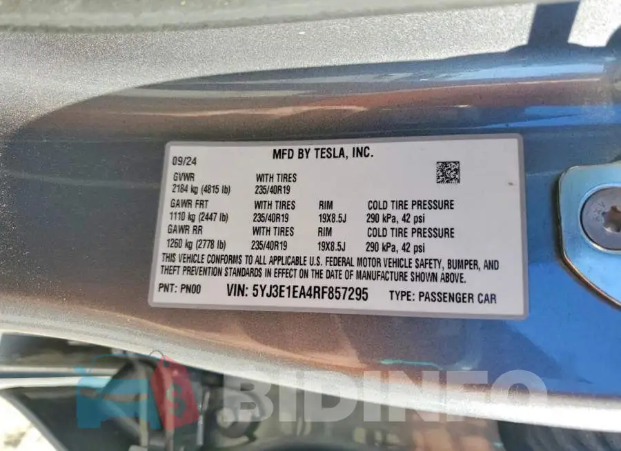 5YJ3E1EA4RF857295 Photo# 13