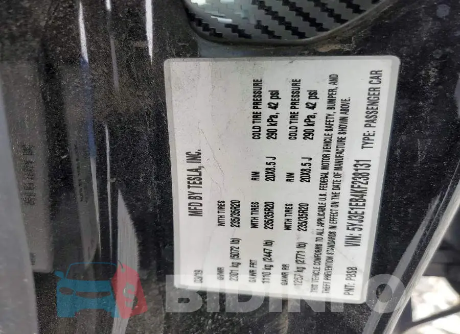 5YJ3E1EB4KF238131 Photo# 12