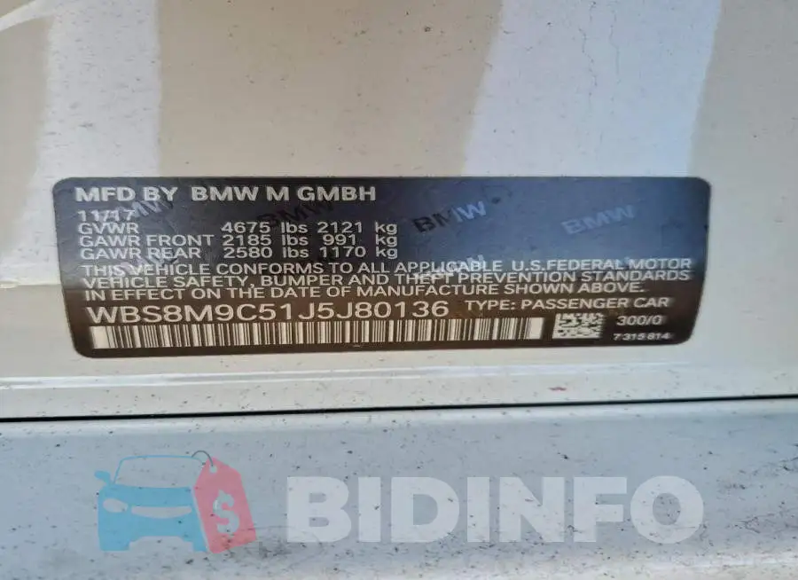 WBS8M9C51J5J80136 Photo# 13