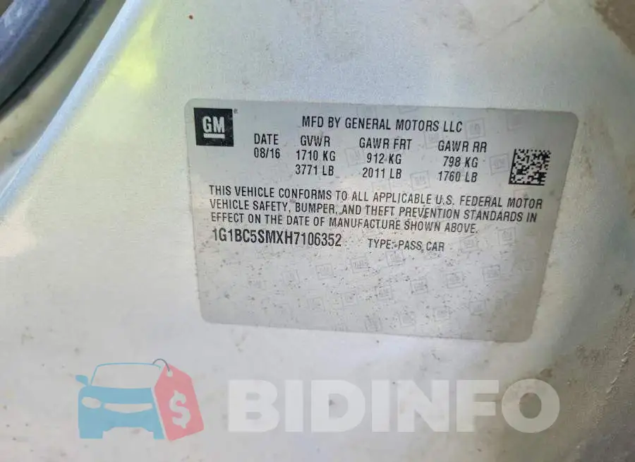 1G1BC5SMXH7106352 Photo# 12