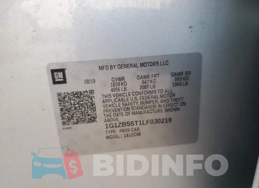 1G1ZB5ST1LF030219 Photo# 12