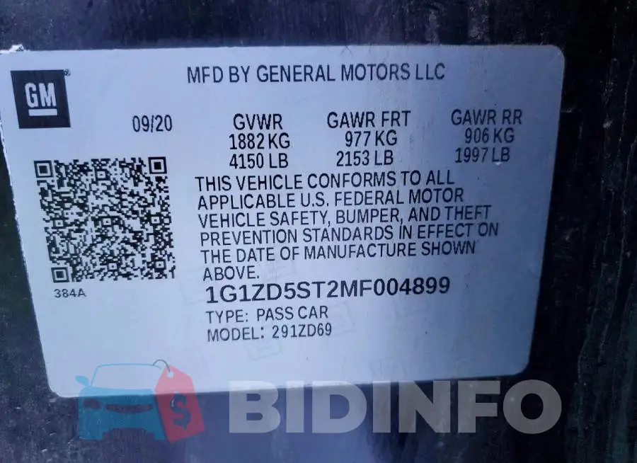1G1ZD5ST2MF004899 Photo# 13