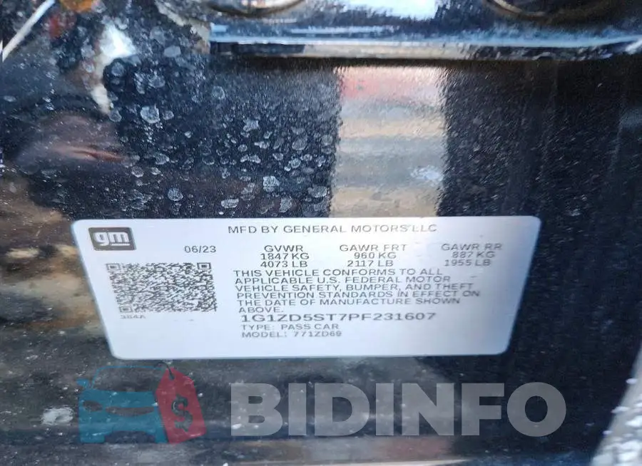 1G1ZD5ST7PF231607 Photo# 12
