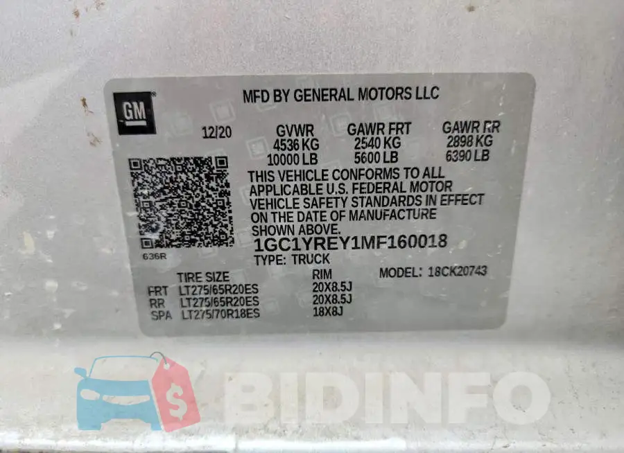 1GC1YREY1MF160018 Photo# 12