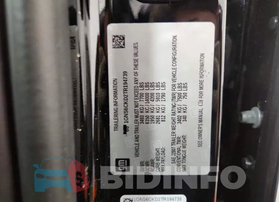 1GNS6CKD2TR194739 Photo# 14