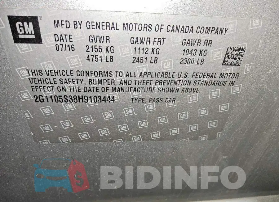 2G1105S38H9103444 Photo# 12