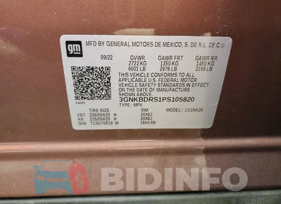 3GNKBDRS1PS105820 Photo# 13