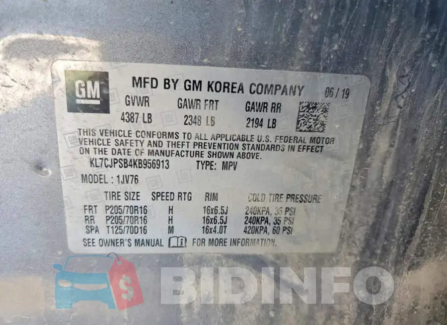 KL7CJPSB4KB956913 Photo# 13