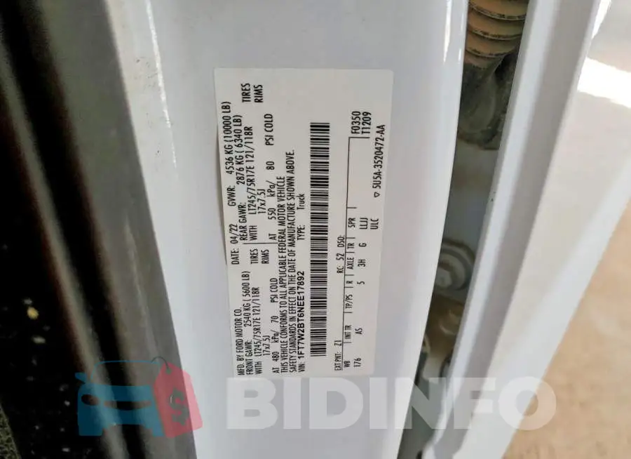 1FT7W2BT6NEE17892 Photo# 12