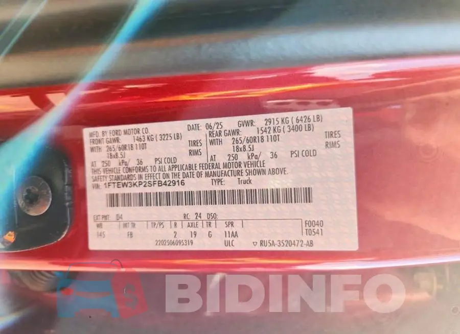 1FTEW3KP2SFB42916 Photo# 12