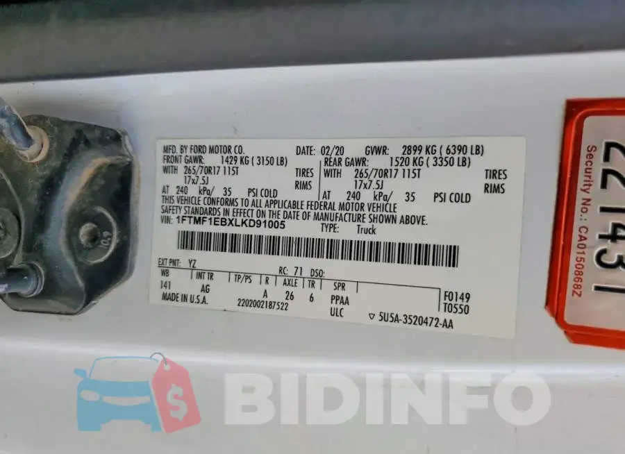 1FTMF1EBXLKD91005 Photo# 12