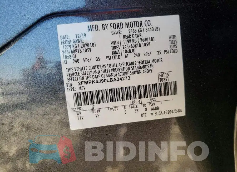 2FMPK4J90LBA34273 Photo# 13