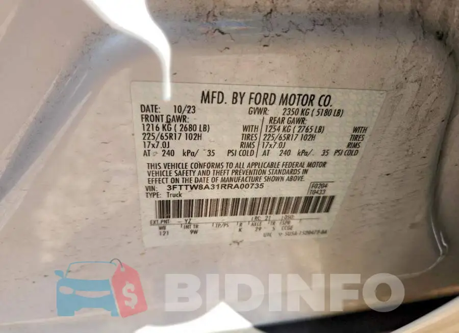 3FTTW8A31RRA00735 Photo# 12