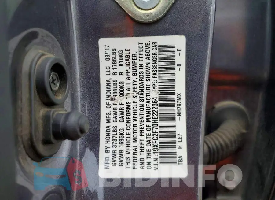 19XFC2F70HE222364 Photo# 12