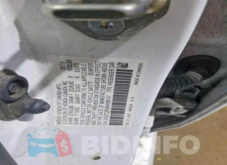 2HGFC2F66KH568147 Photo# 12