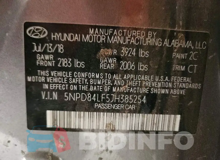 5NPD84LF5JH385254 Photo# 13