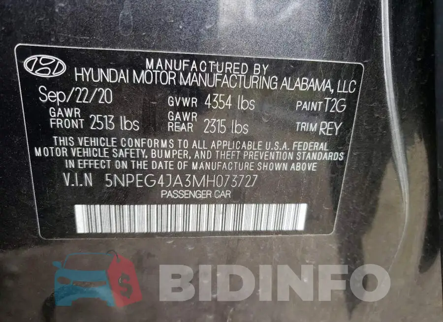 5NPEG4JA3MH073727 Photo# 13