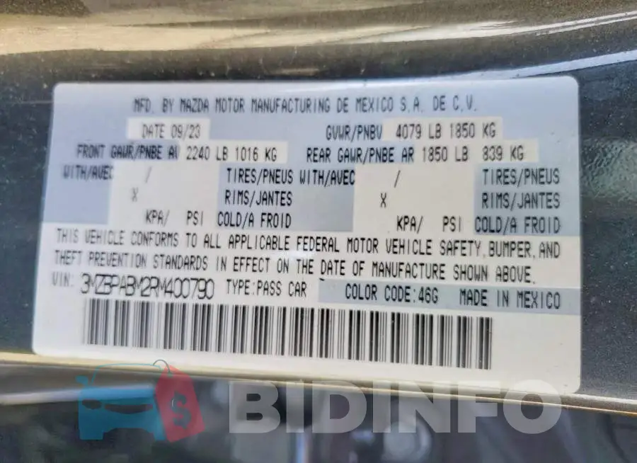 3MZBPABM2RM400790 Photo# 13