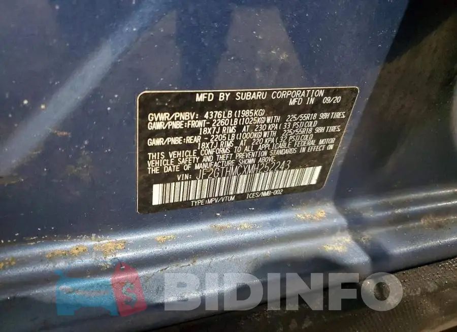 JF2GTHMCXMH252243 Photo# 13