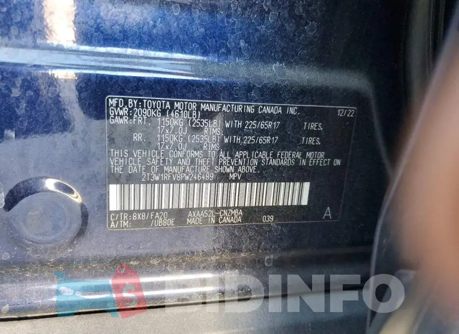 2T3W1RFV8PW246489 Photo# 13