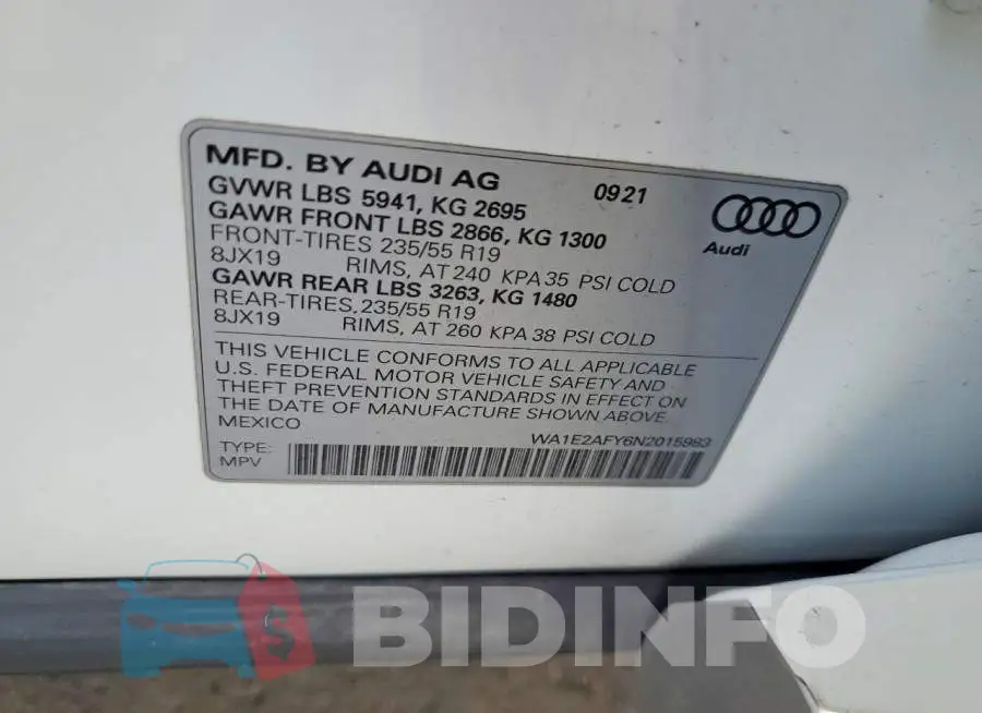 WA1E2AFY6N2015983 Photo# 13