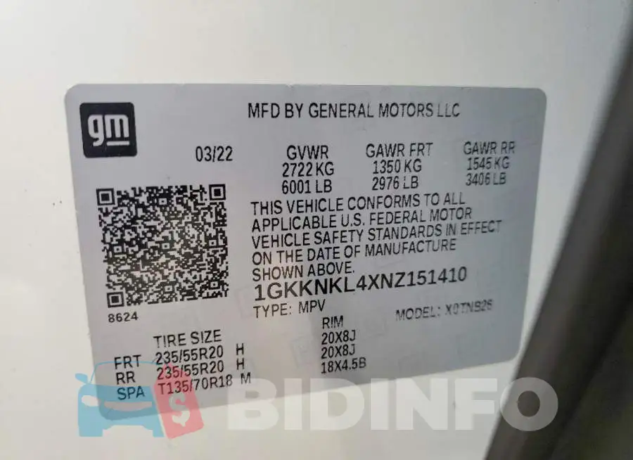 1GKKNKL4XNZ151410 Photo# 13