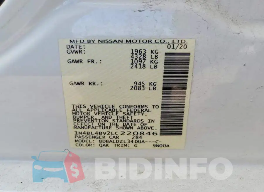 1N4BL4BV2LC220846 Photo# 13