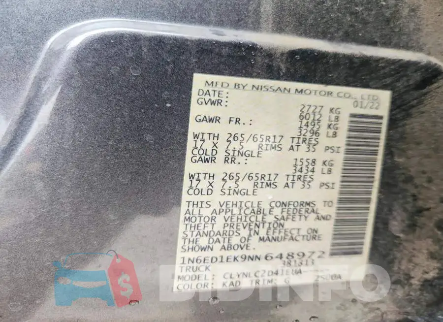 1N6ED1EK9NN648972 Photo# 12