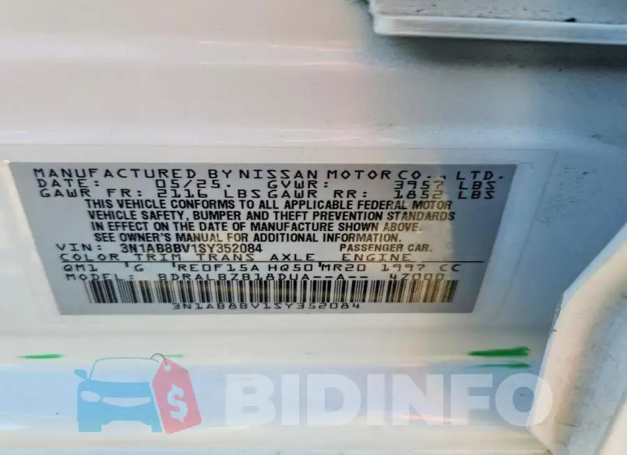 3N1AB8BV1SY352084 Photo# 13