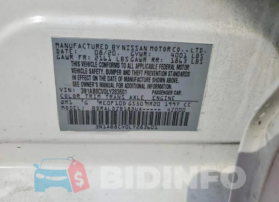3N1AB8CV0LY283601 Photo# 12