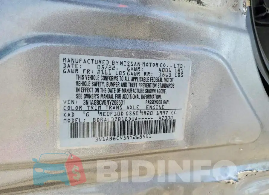 3N1AB8CV5NY268501 Photo# 12