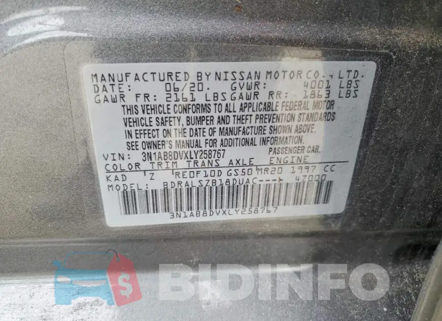 3N1AB8DVXLY258767 Photo# 12