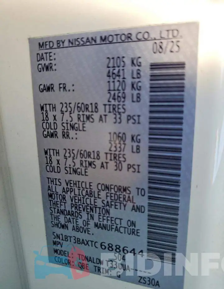 5N1BT3BAXTC688644 Photo# 14