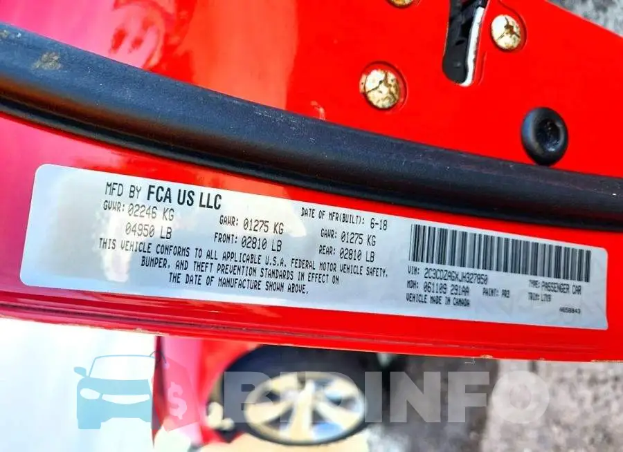 2C3CDZAGXJH327850 Photo# 12