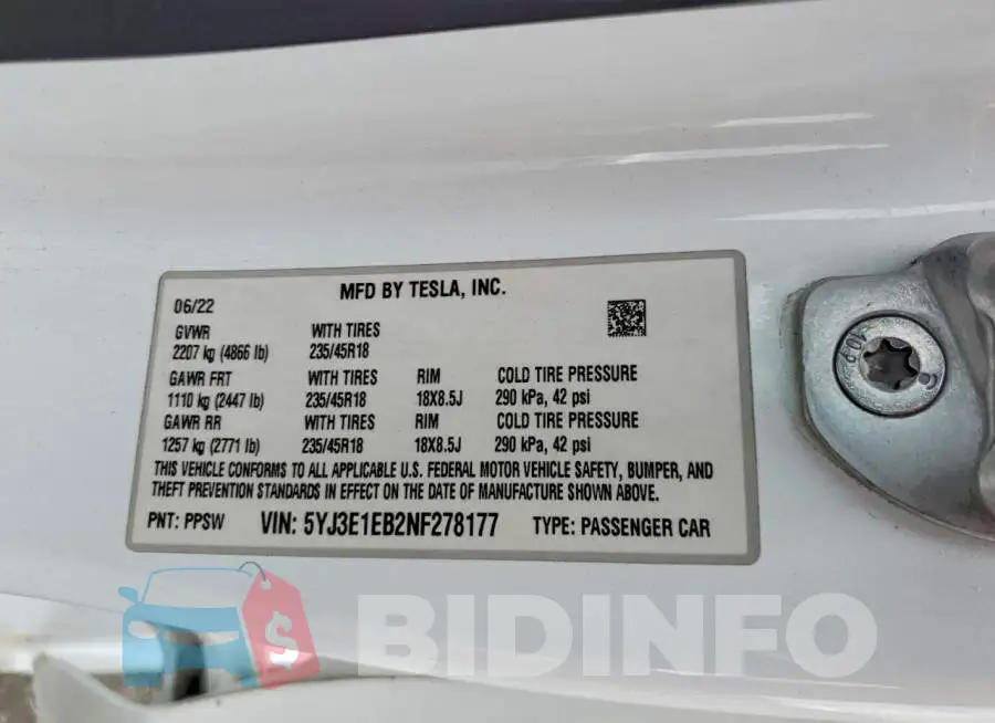 5YJ3E1EB2NF278177 Photo# 13